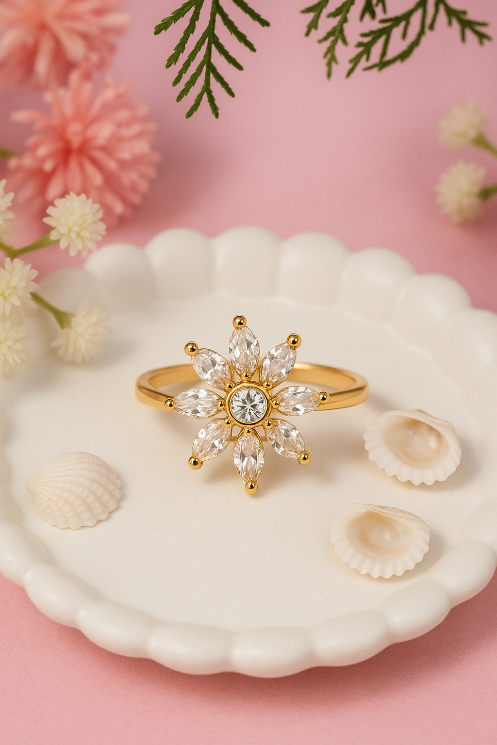 Zaria - Floral Cluster Cocktail Ring