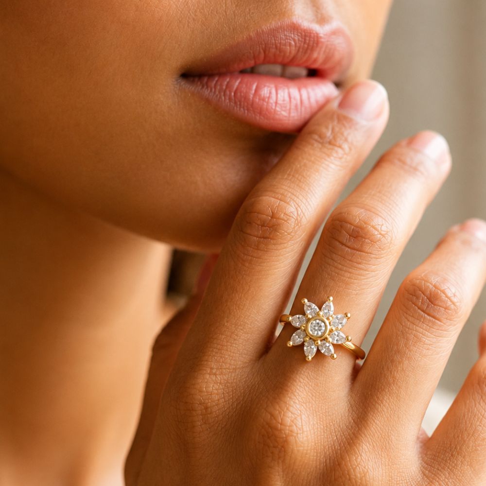 Zaria - Floral Cluster Cocktail Ring