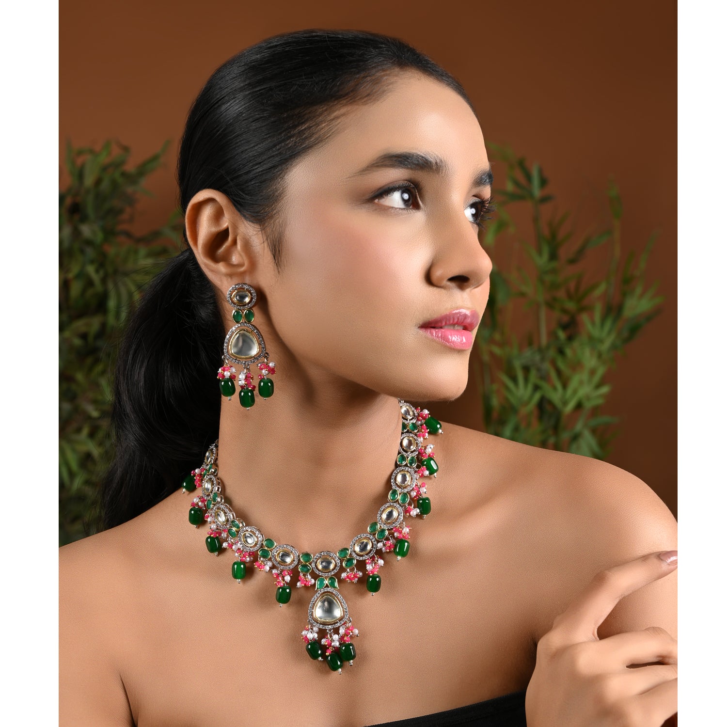 TASMIKA Polki Kundan Neckpiece