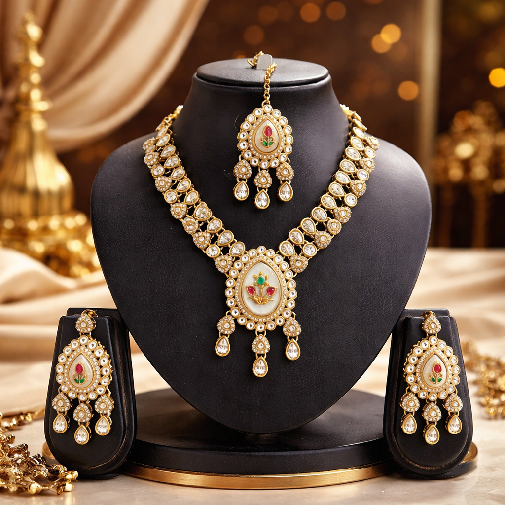 Anika- Elegant Polki Kundan jewelry set