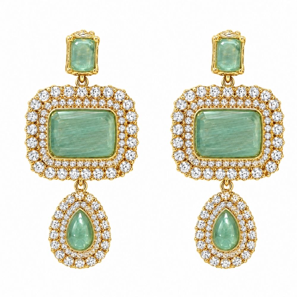 Asha- Sky Blue Stone Necklace Set with Maang Tikka
