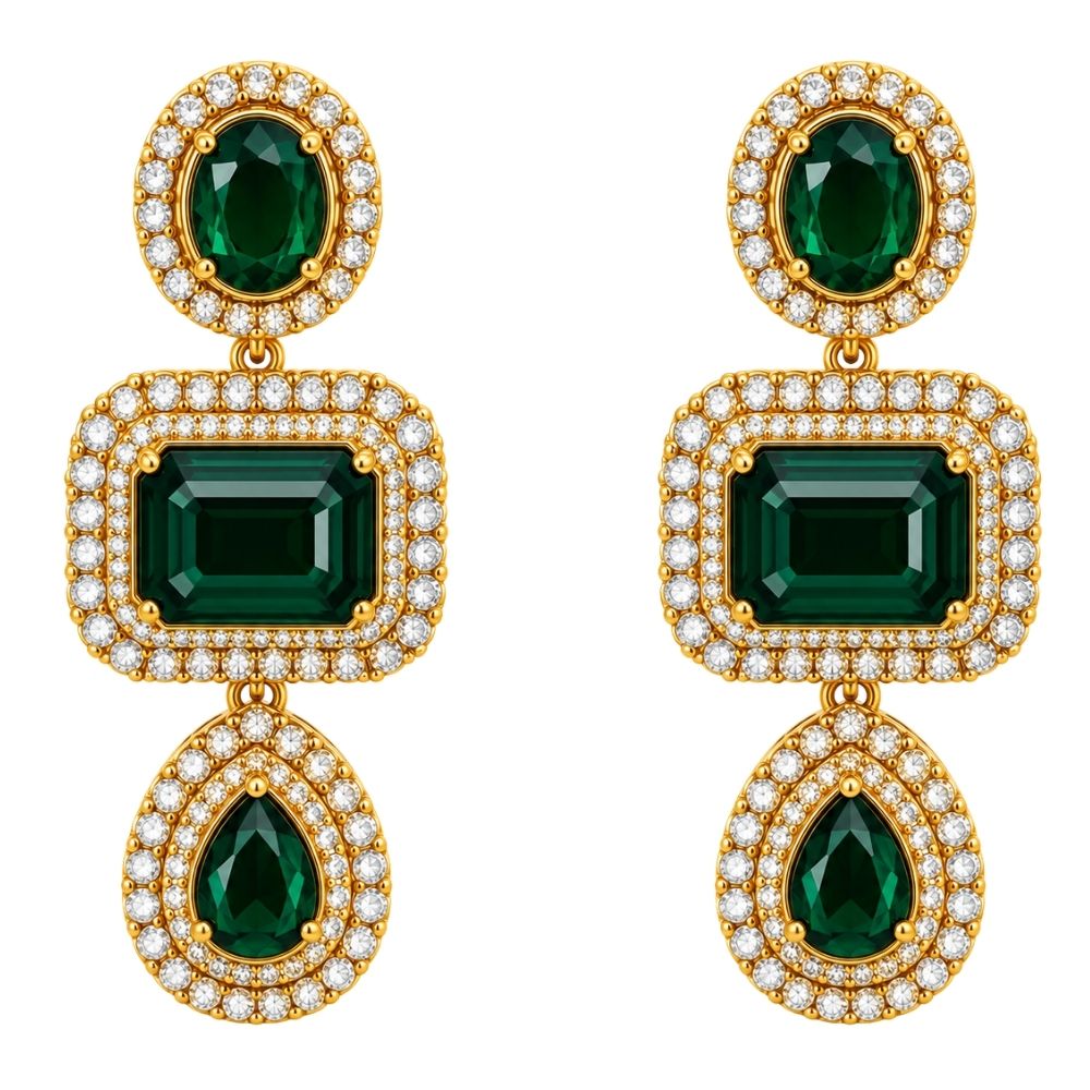 vamakshi-  Green Three-Layer Necklace Se