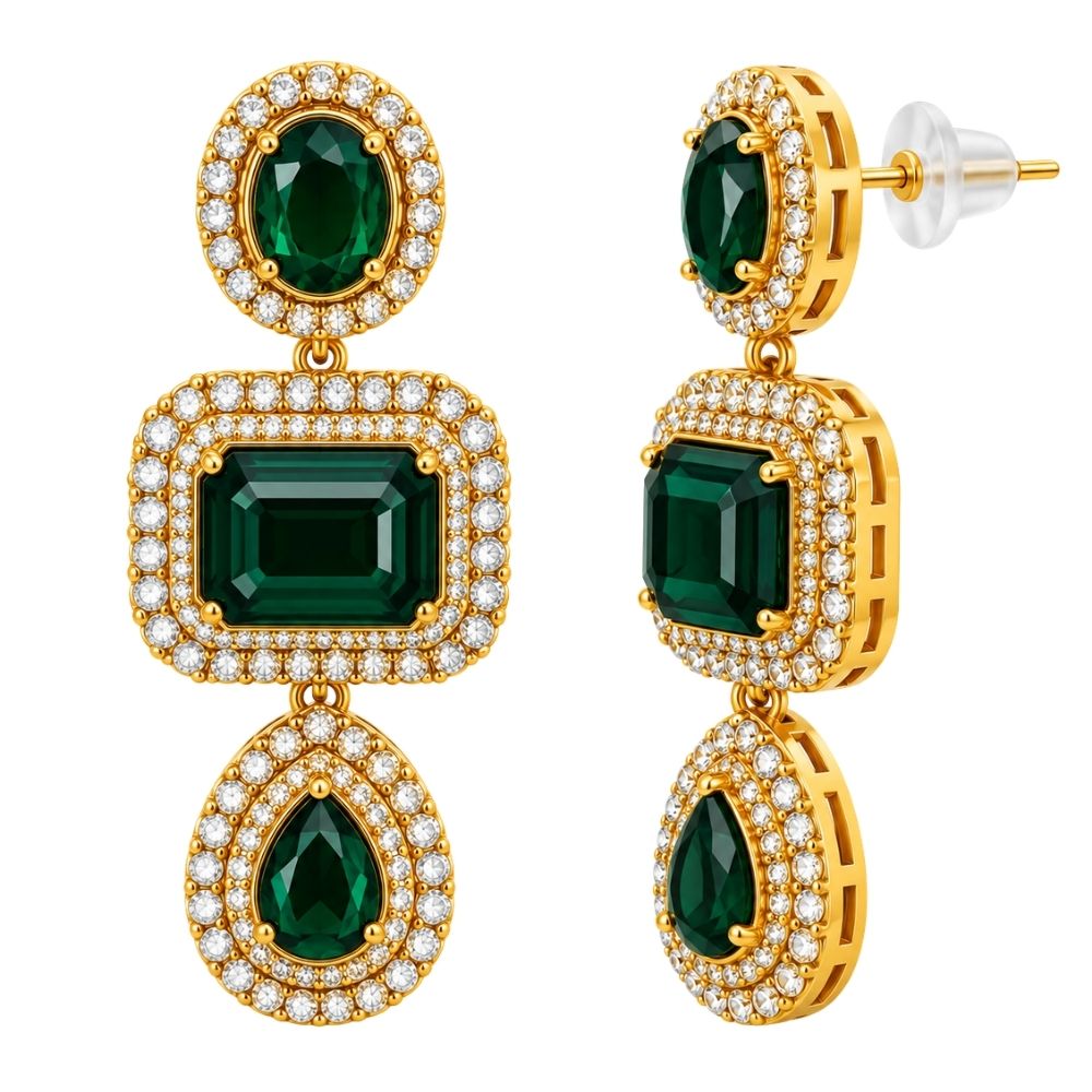 vamakshi-  Green Three-Layer Necklace Se