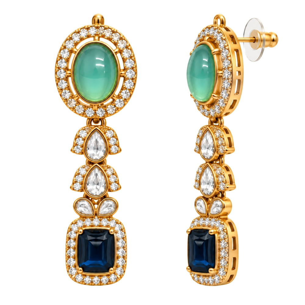 Radhika-  Multicolour Kundan Fringe Necklace Set