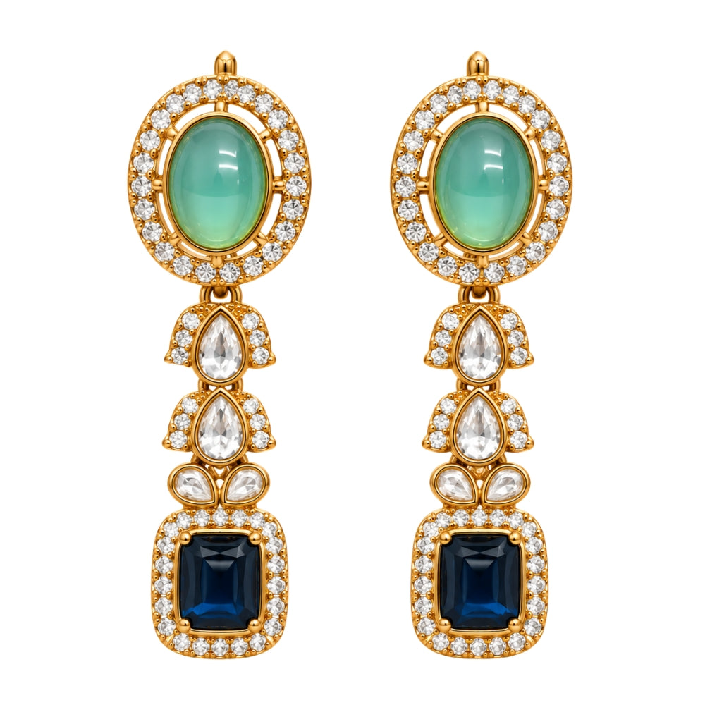 Radhika-  Multicolour Kundan Fringe Necklace Set
