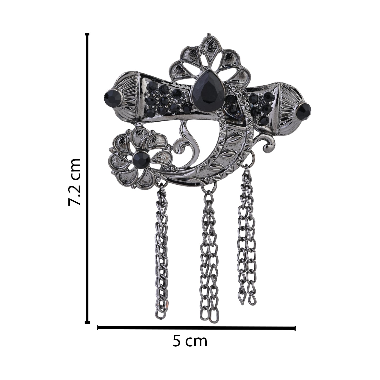 Aarush Oxidised Black Brooch