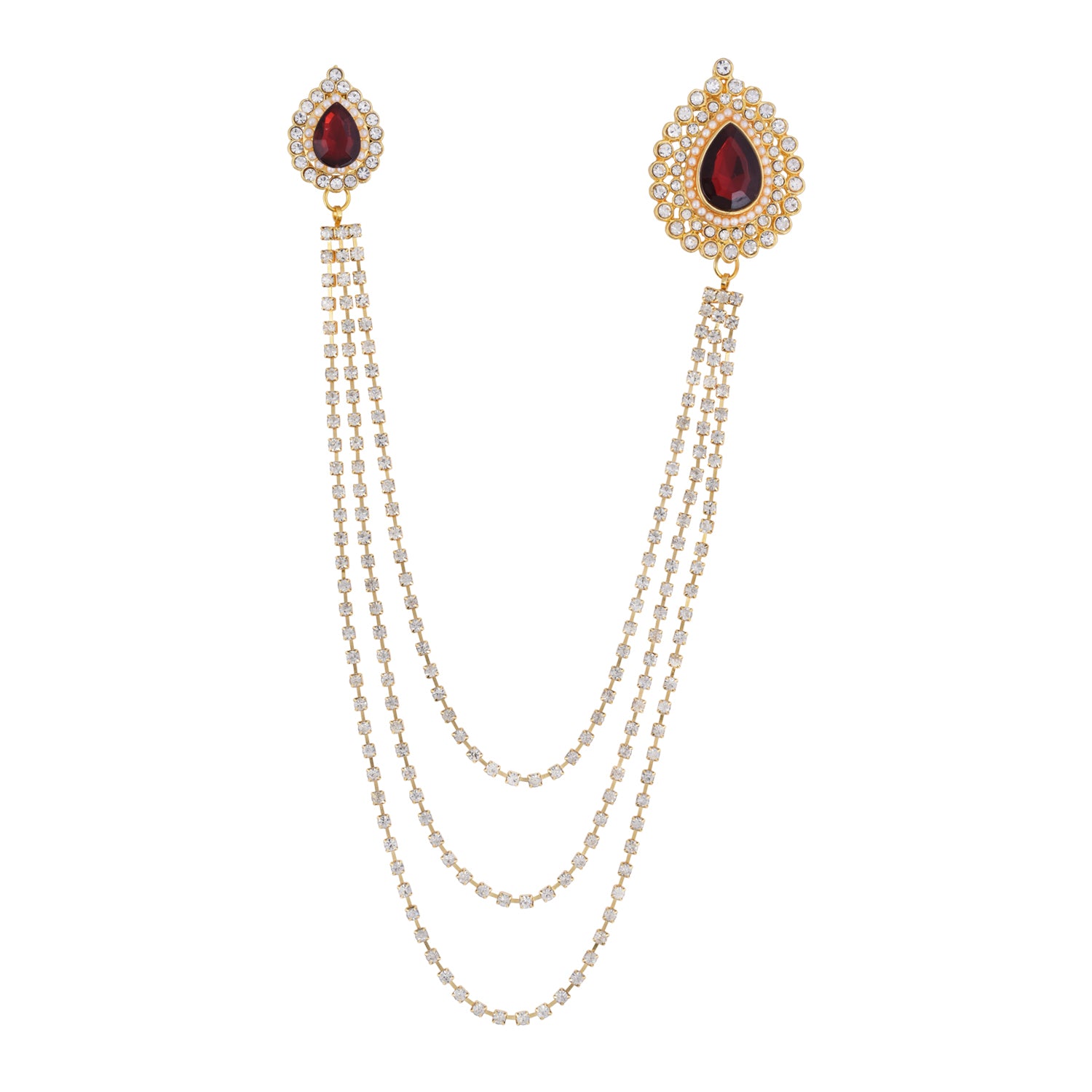 Mihir - Maroon Brooch