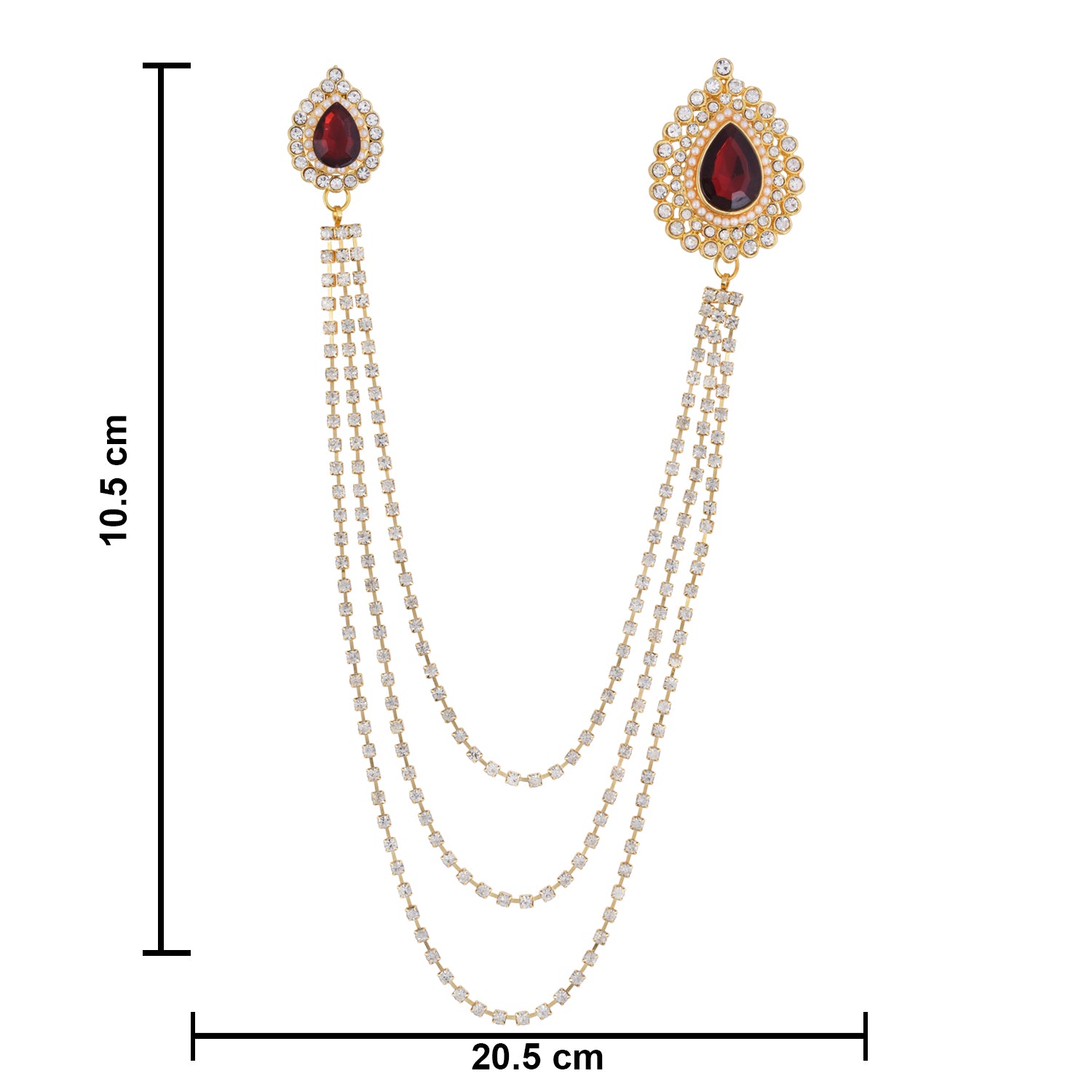 Mihir - Maroon Brooch