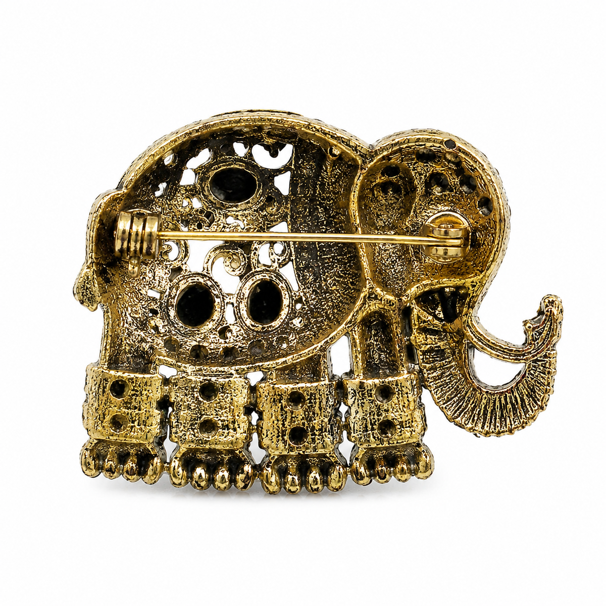 Shivrath-  Green stone Elephant Design Brooch