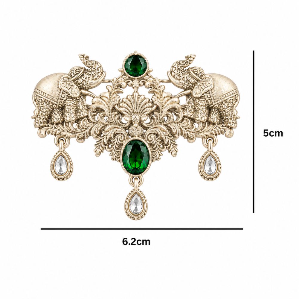 Aviraj-Royal Elephant Kundan Heritage Brooch for Men