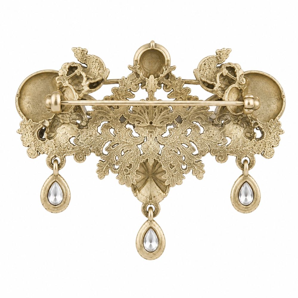 Aviraj-Regal Elephant Ruby-Style Heritage Brooch for Men