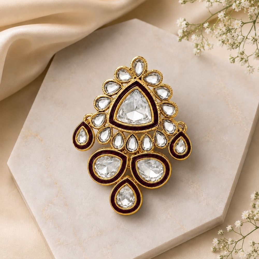 Vardaan- Royal Maroon Kundan Groom Kalangi
