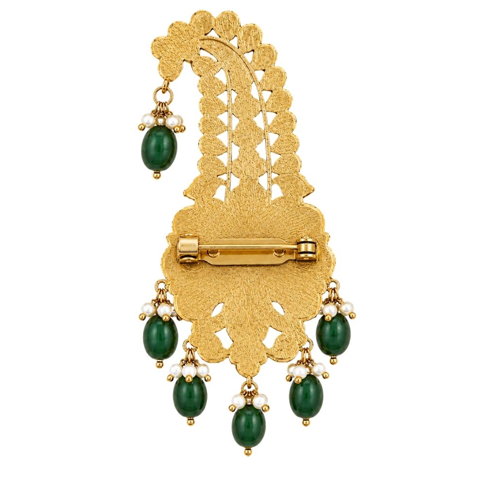 Aarvith -Heritage Emerald Lotus Drop Groom Kalangi