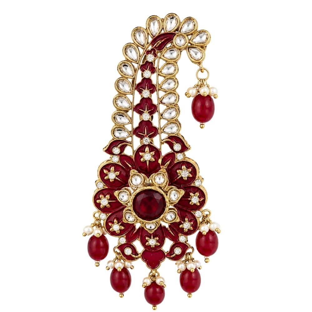 Aarvith-Royal Ruby Meenakari Drop Groom Kalangi
