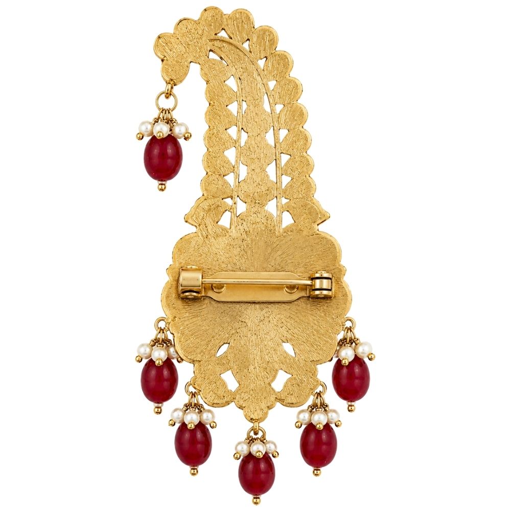 Aarvith-Royal Ruby Meenakari Drop Groom Kalangi
