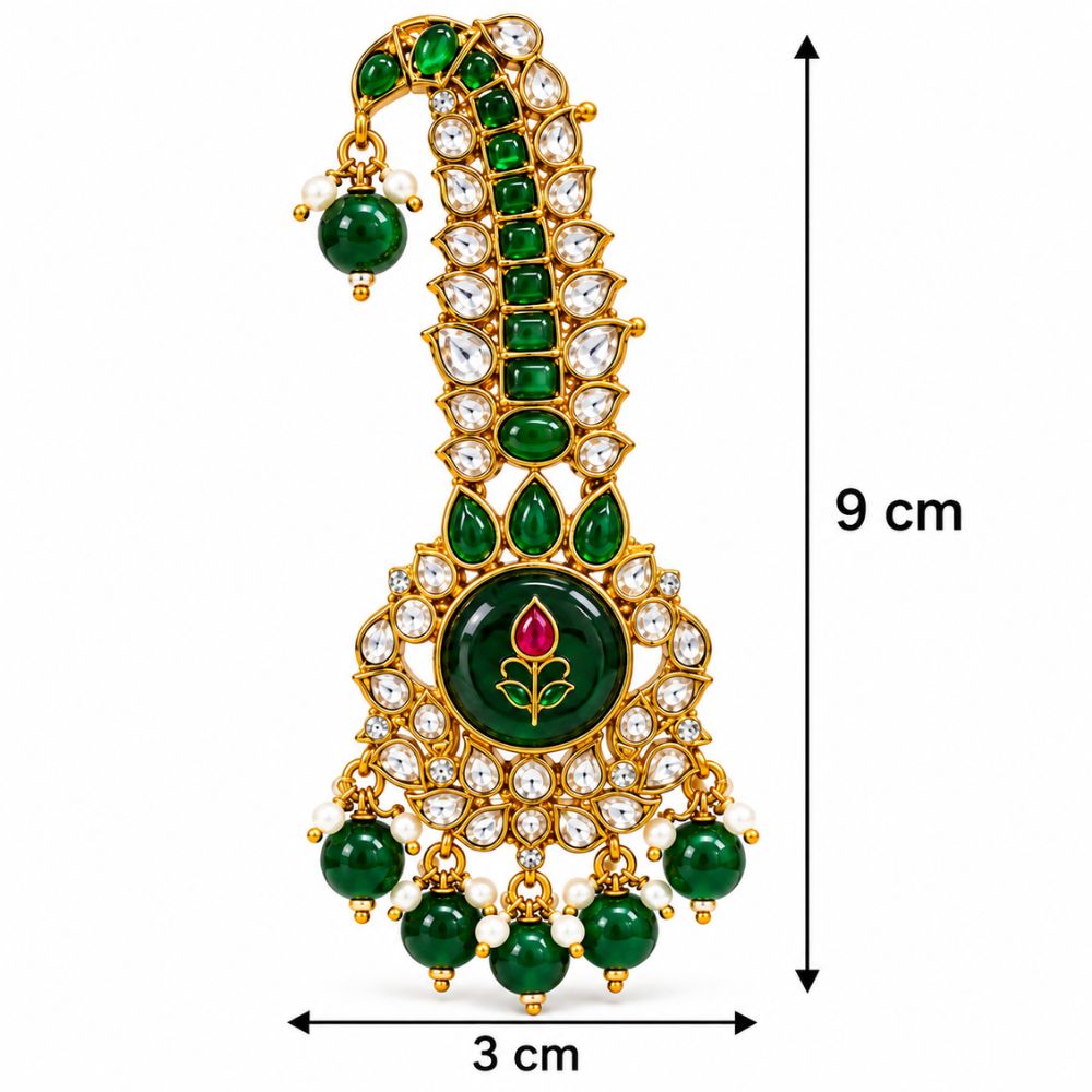 Veeransh- Green Floral Kundan Kalangi