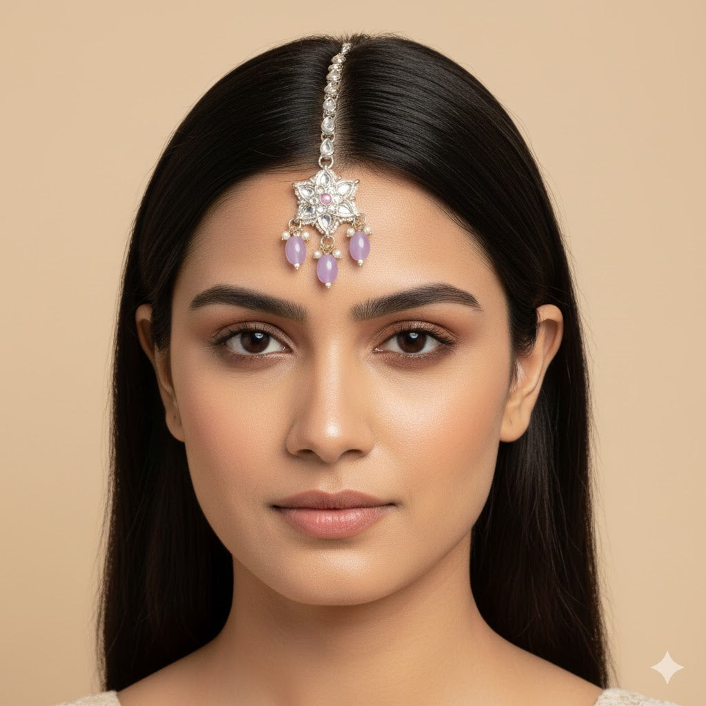 Asiya Purple Maangtikka