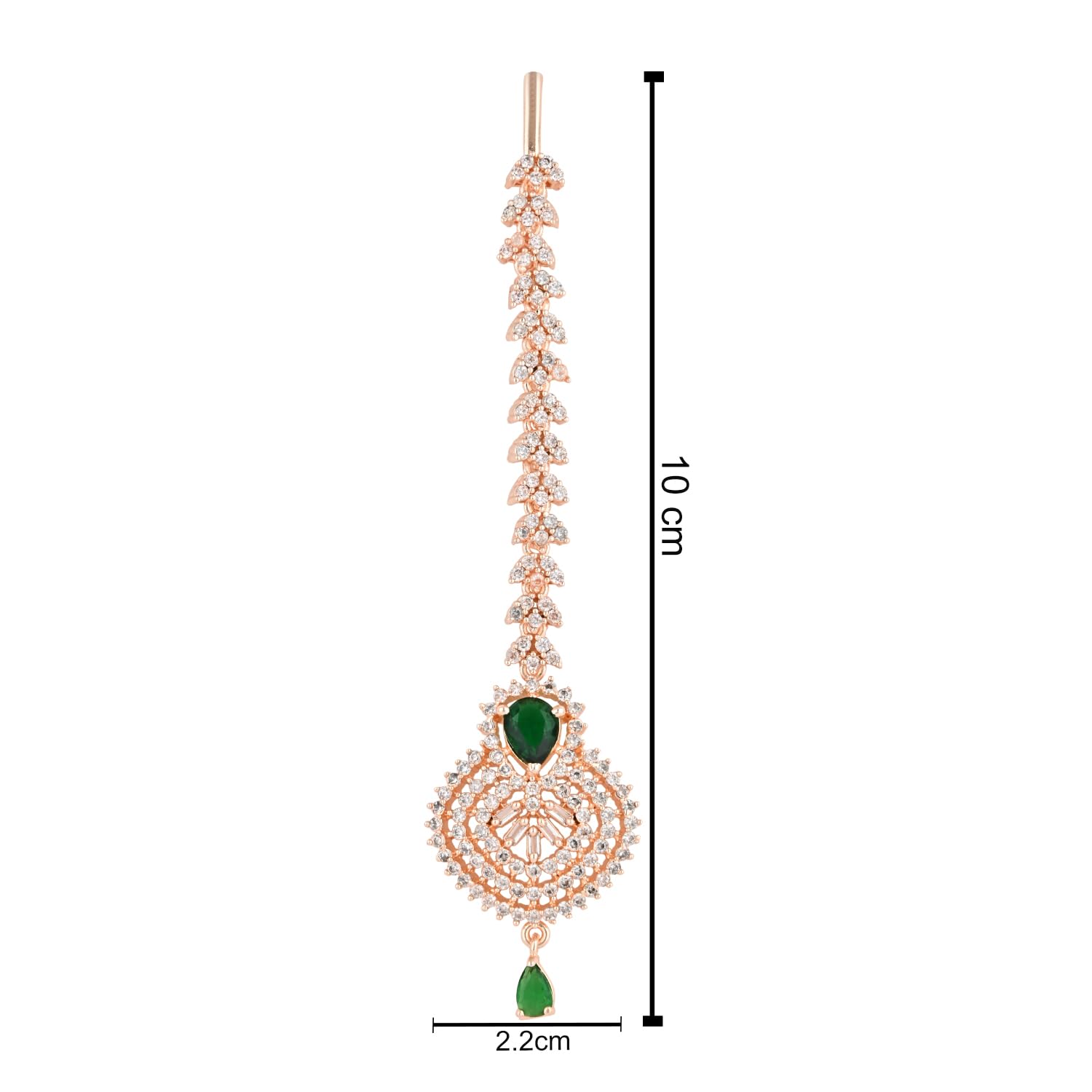 Glory Rosegold Green Maangtikka