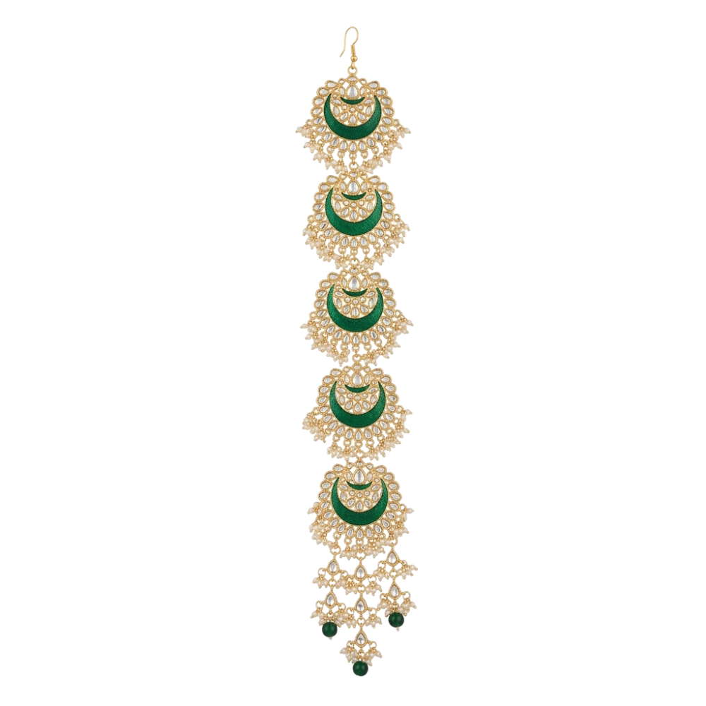 Mivisha- Punjabi Paranda with Green Crescent Design