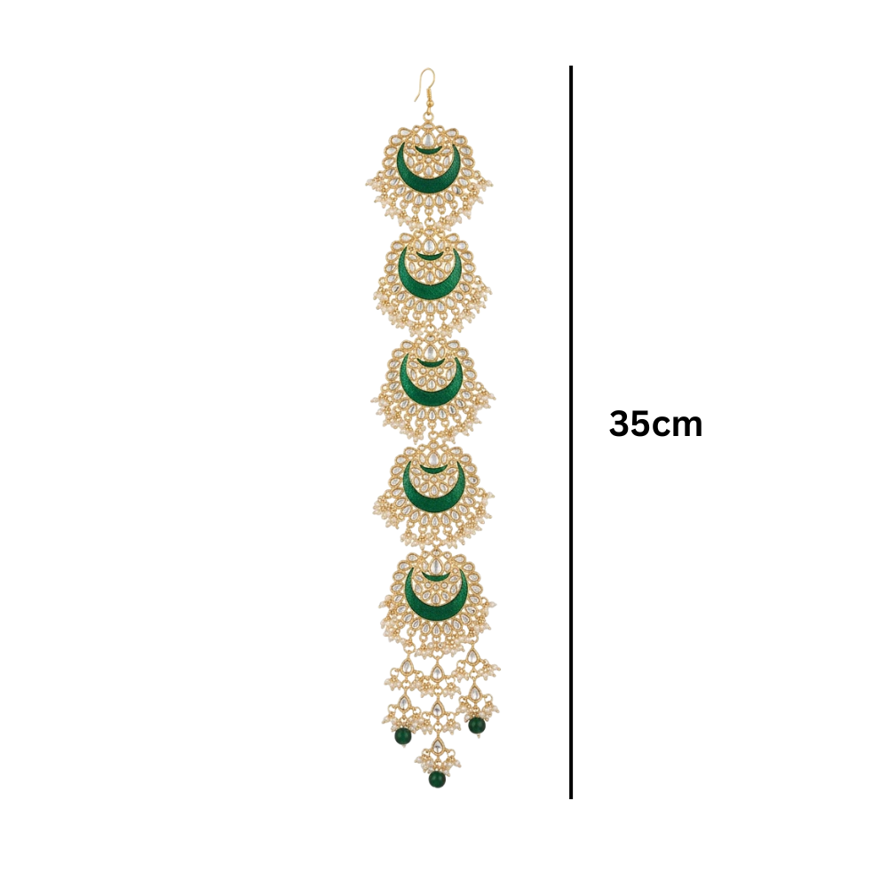 Mivisha- Punjabi Paranda with Green Crescent Design