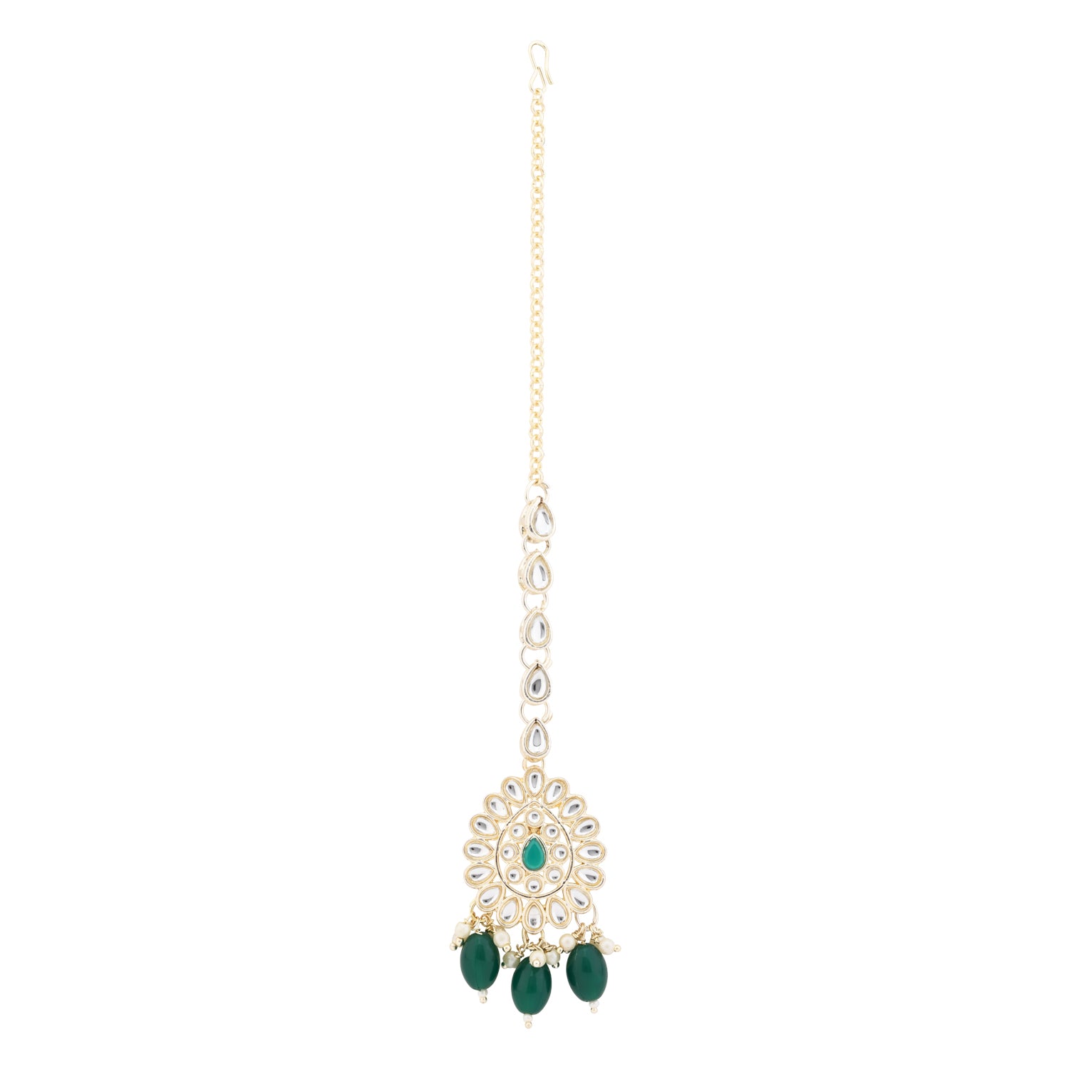 Aranya Green Maangtikka