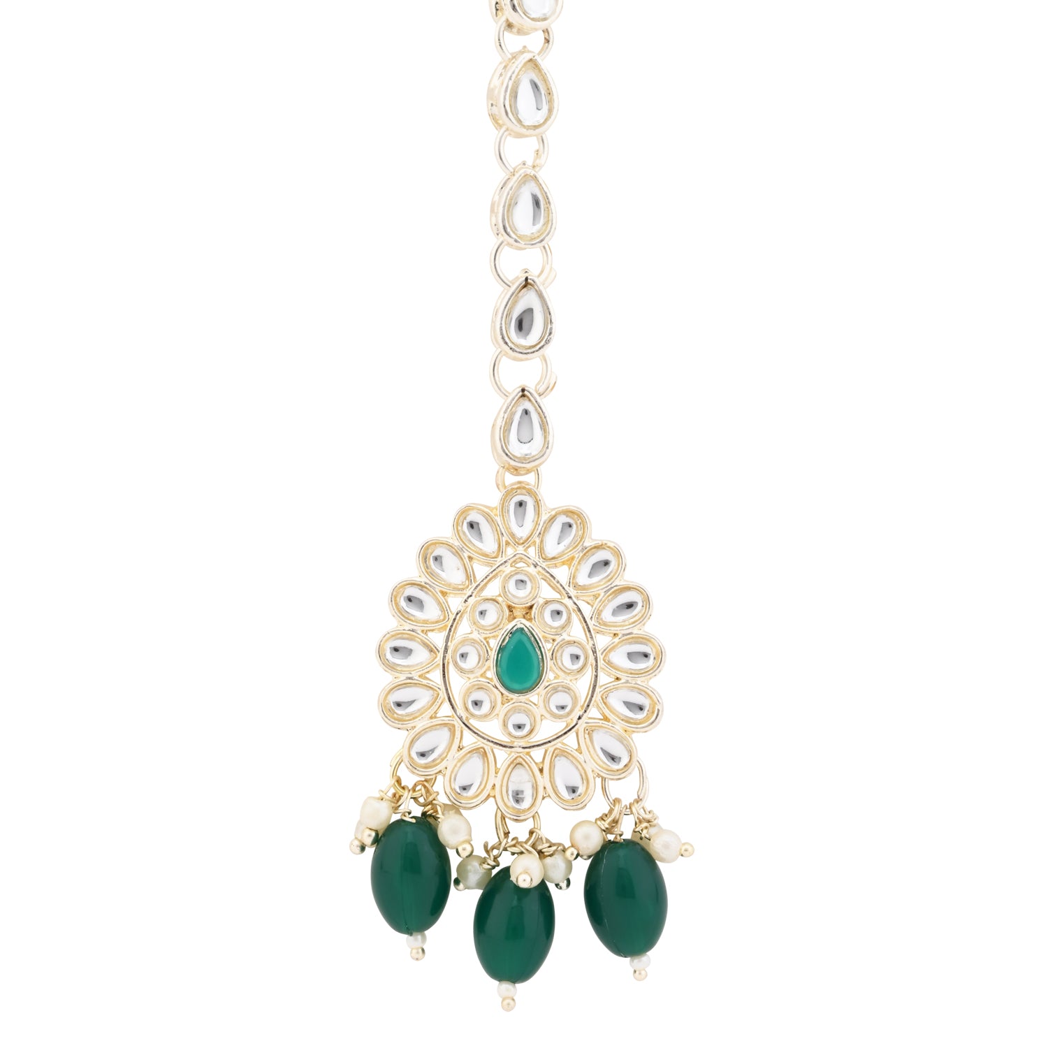 Aranya Green Maangtikka