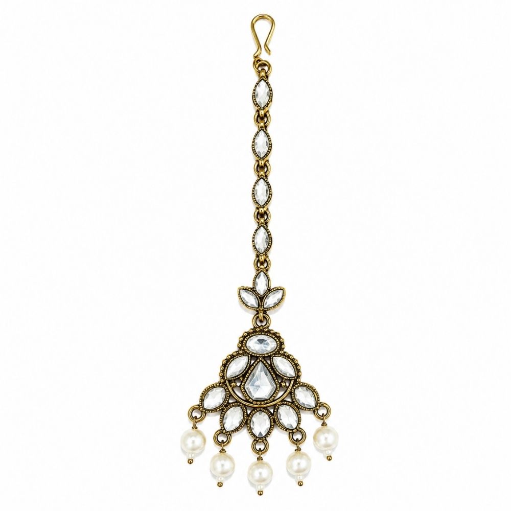 Atika- Elegant Teardrop Kundan Tikka