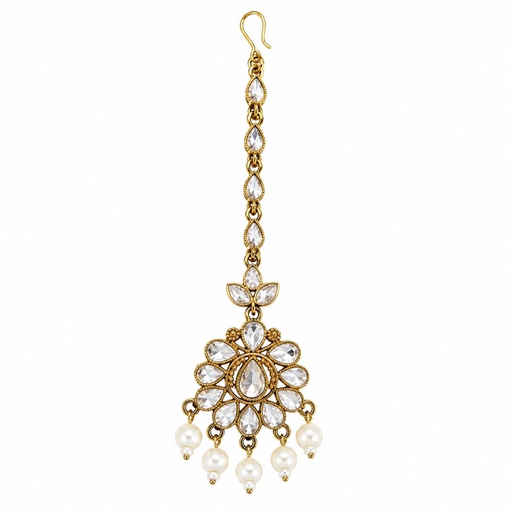 Arvisha- legant Sunflower Design Kundan Maang Tikka