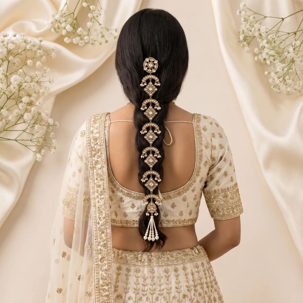 Adyansi- White Kundan Punjabi Paranda