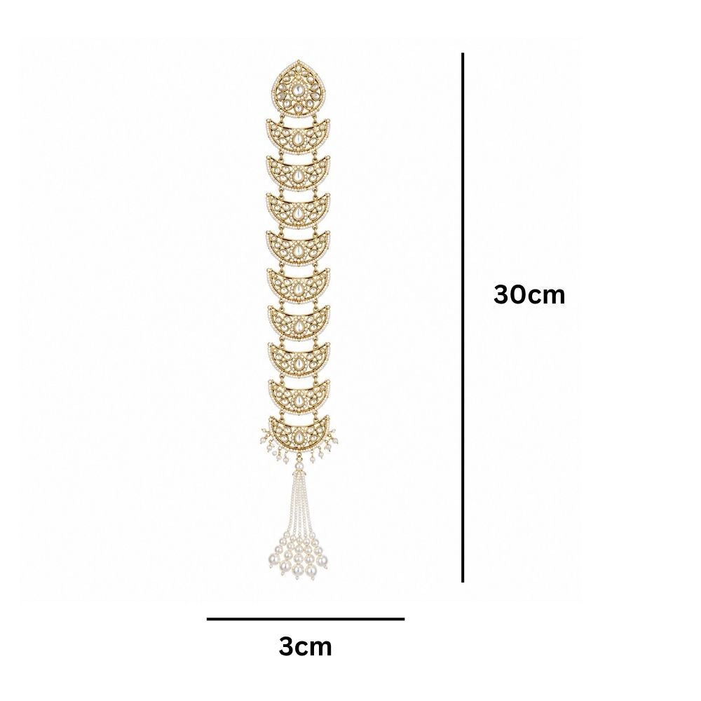 Savani-  White Antique Finish Punjabi Hair Paranda