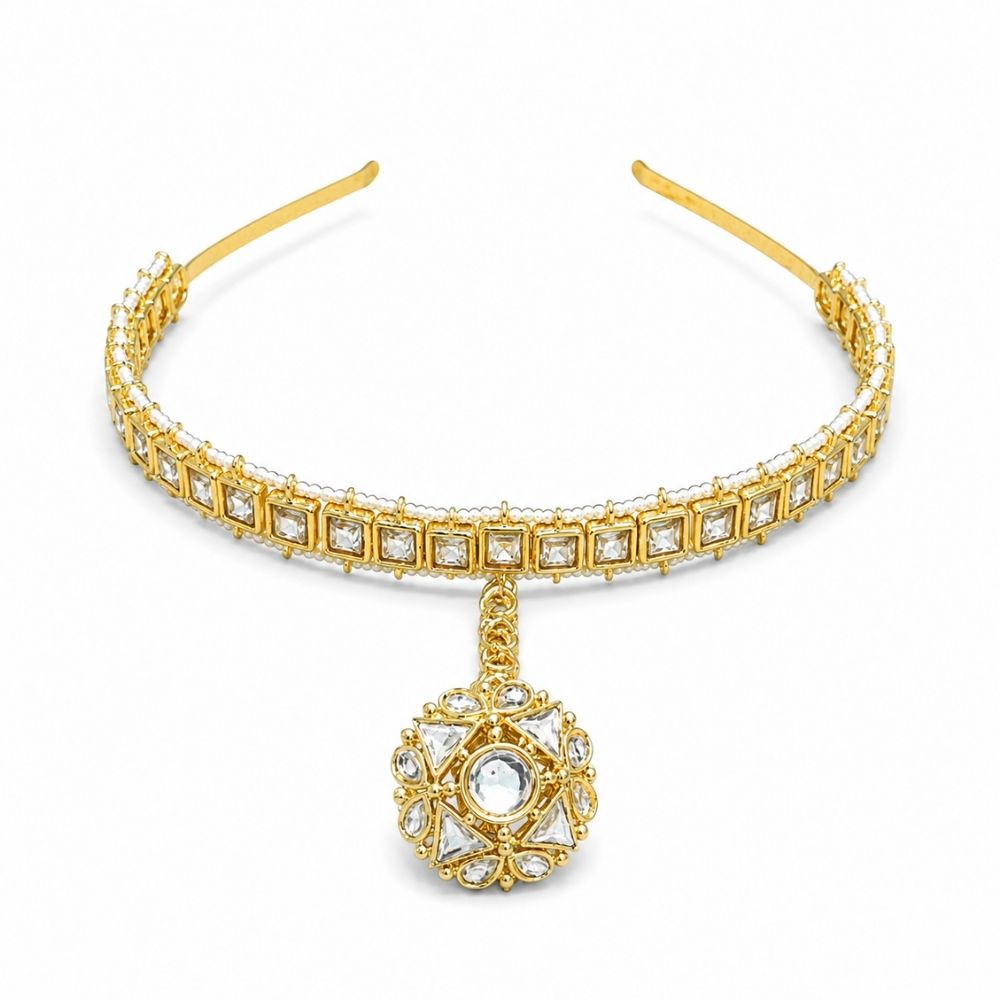 Mayira- Traditional Kundan Hair Band with Borla
