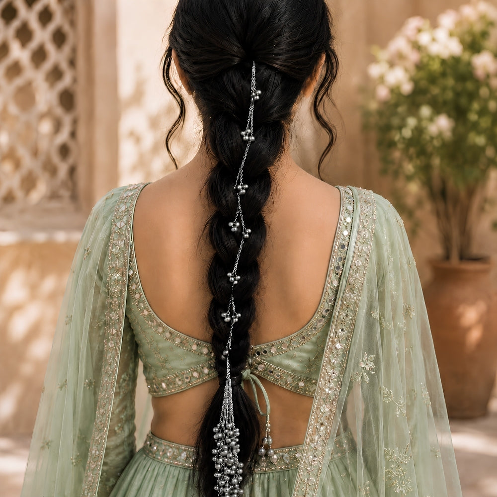 Samriddhi- Silver Oxidised Ghungroo Chain Paranda