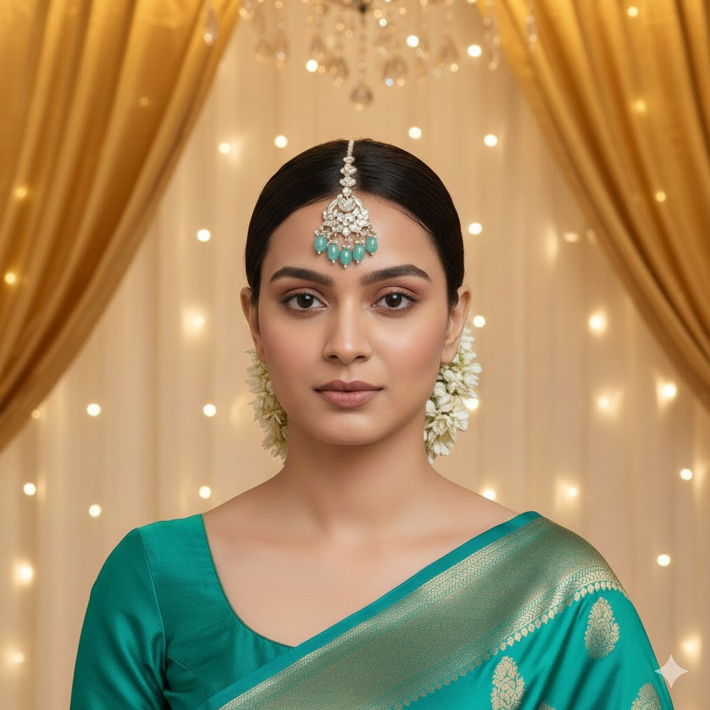 Prushti Turquoise Maangtikka