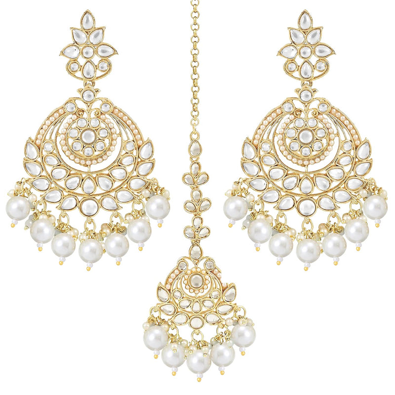 Shehnaz White Maangtikka Earring Set