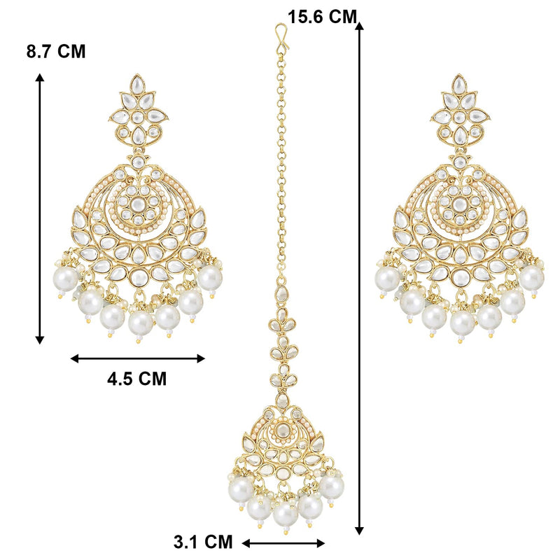 Shehnaz White Maangtikka Earring Set