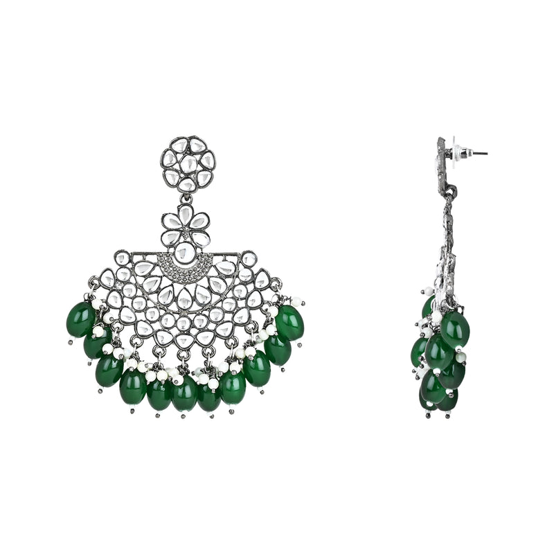 Divita Green Maangtikka Earring Set