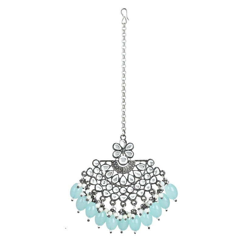 Divita Turquoise Maangtikka Earring Set