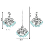 Divita Turquoise Maangtikka Earring Set