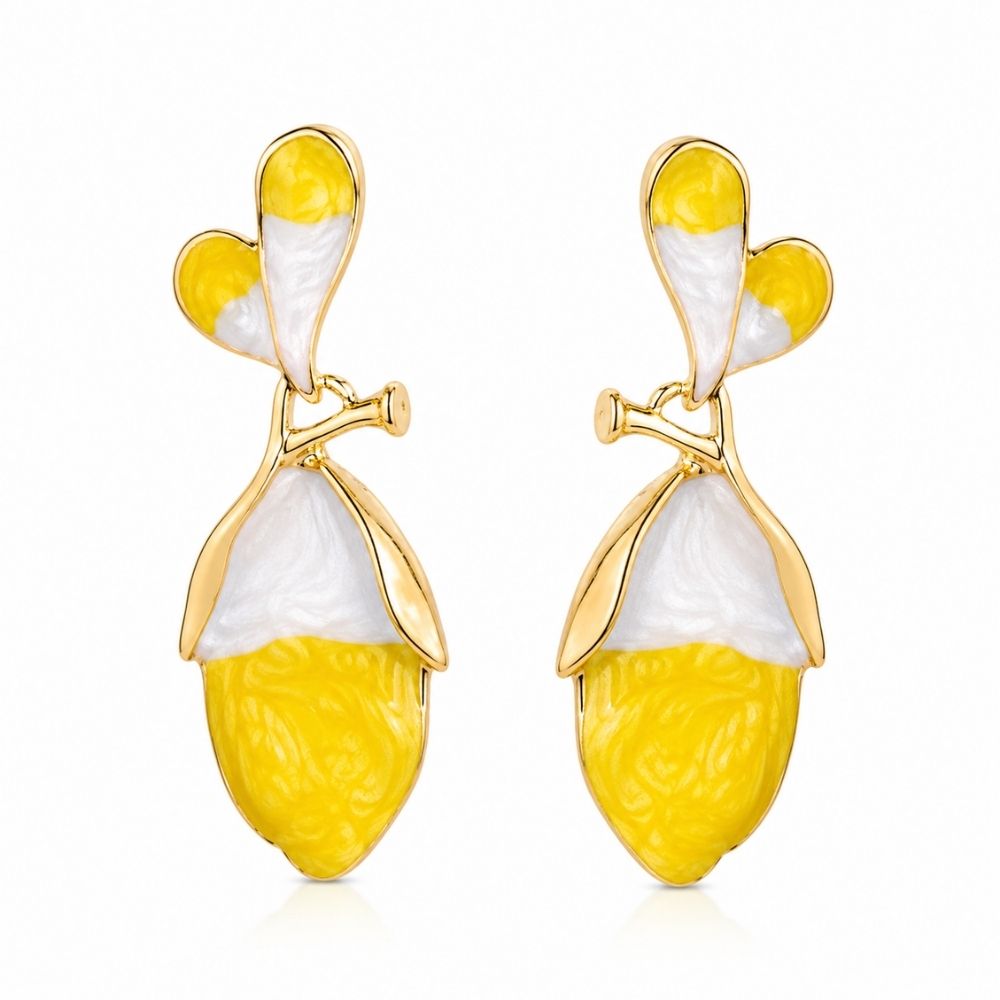 Eden- Sunny Bloom Enamel Drop Earrings