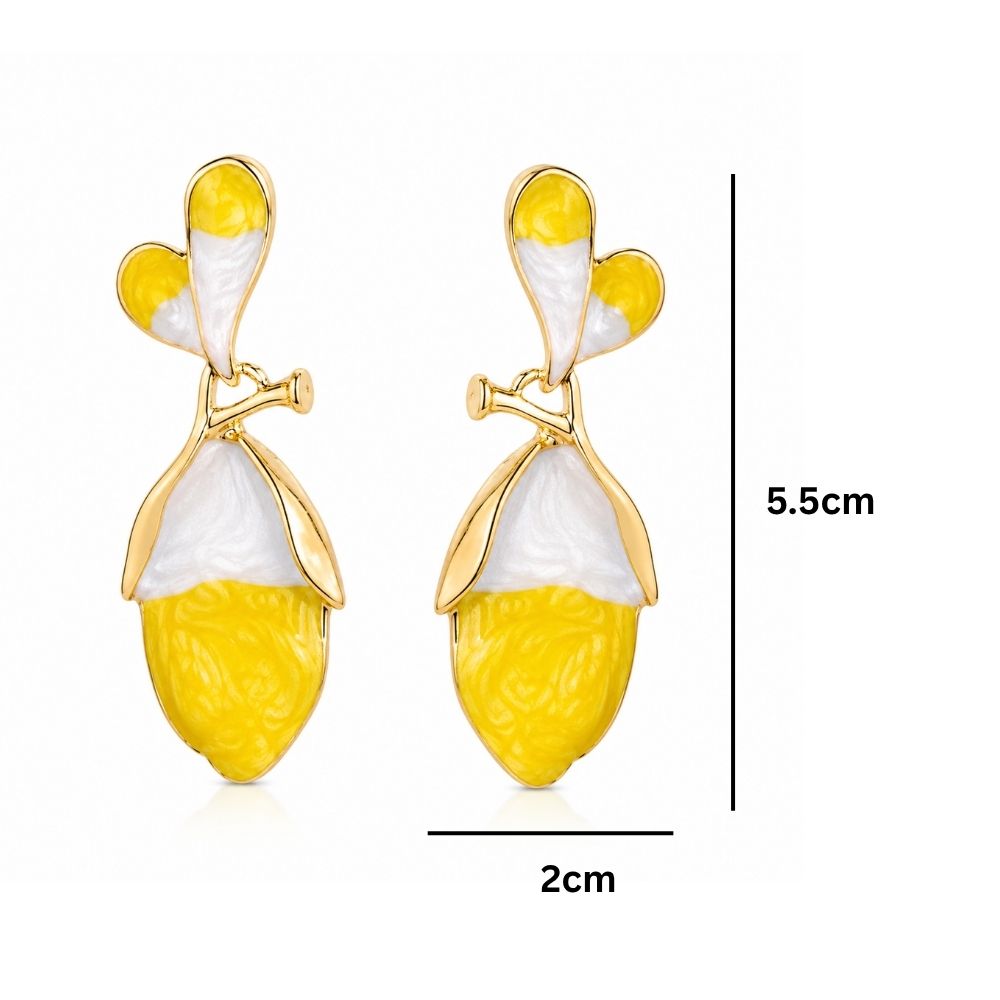 Eden- Sunny Bloom Enamel Drop Earrings