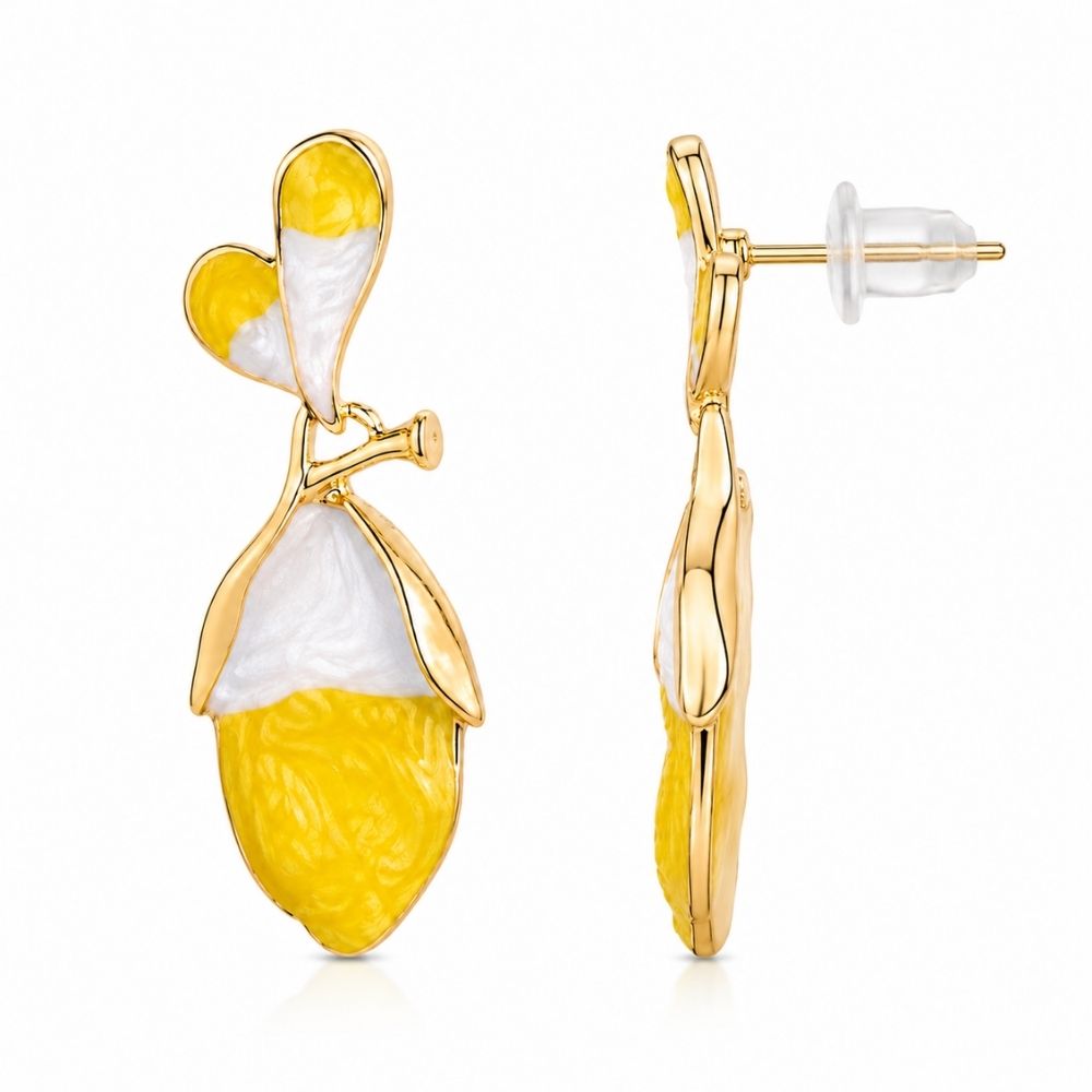 Eden- Sunny Bloom Enamel Drop Earrings