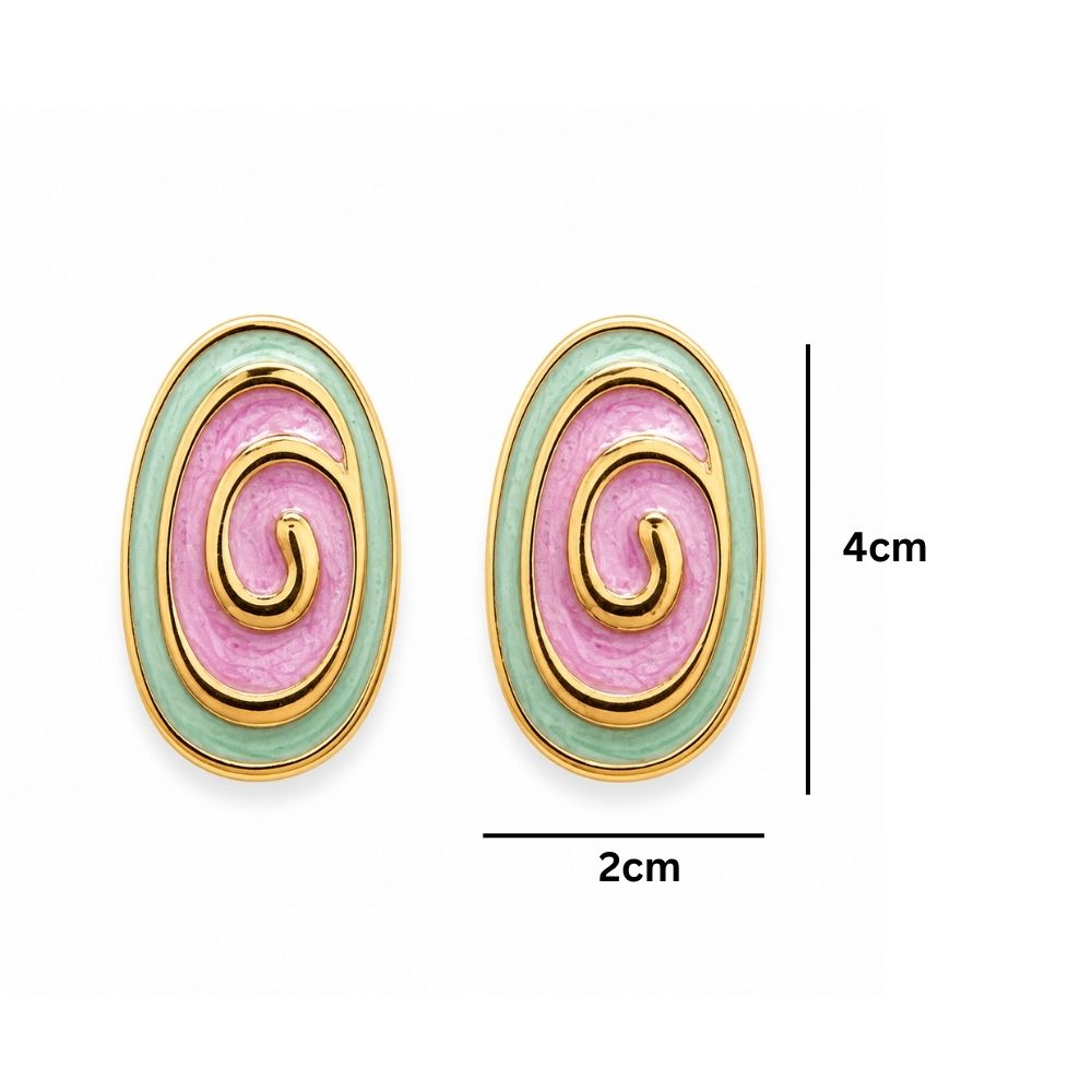 Gracie- Candy Swirl Enamel Stud Earrings
