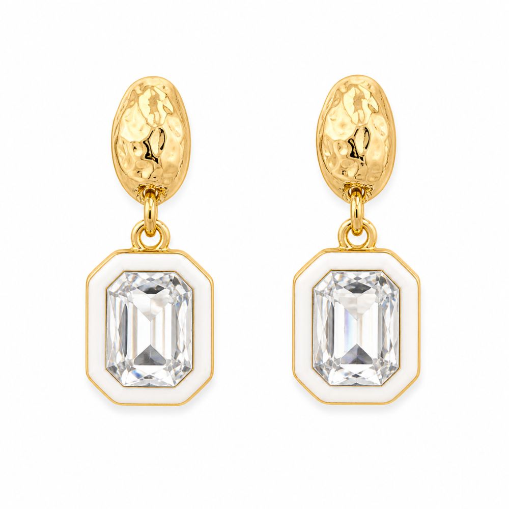 Lottie- Crystal Geometric Drop Earrings