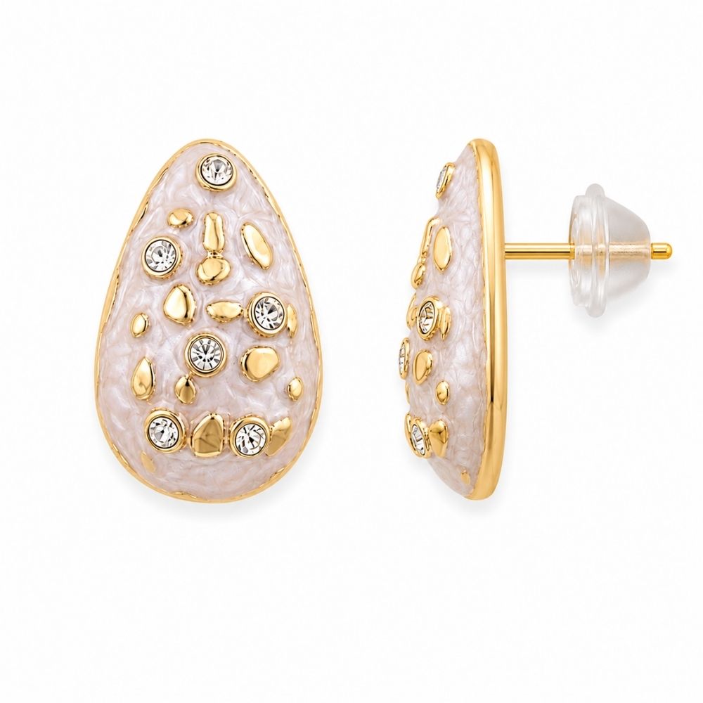 Bonnie- Blush Crystal Teardrop Statement Stud Earrings