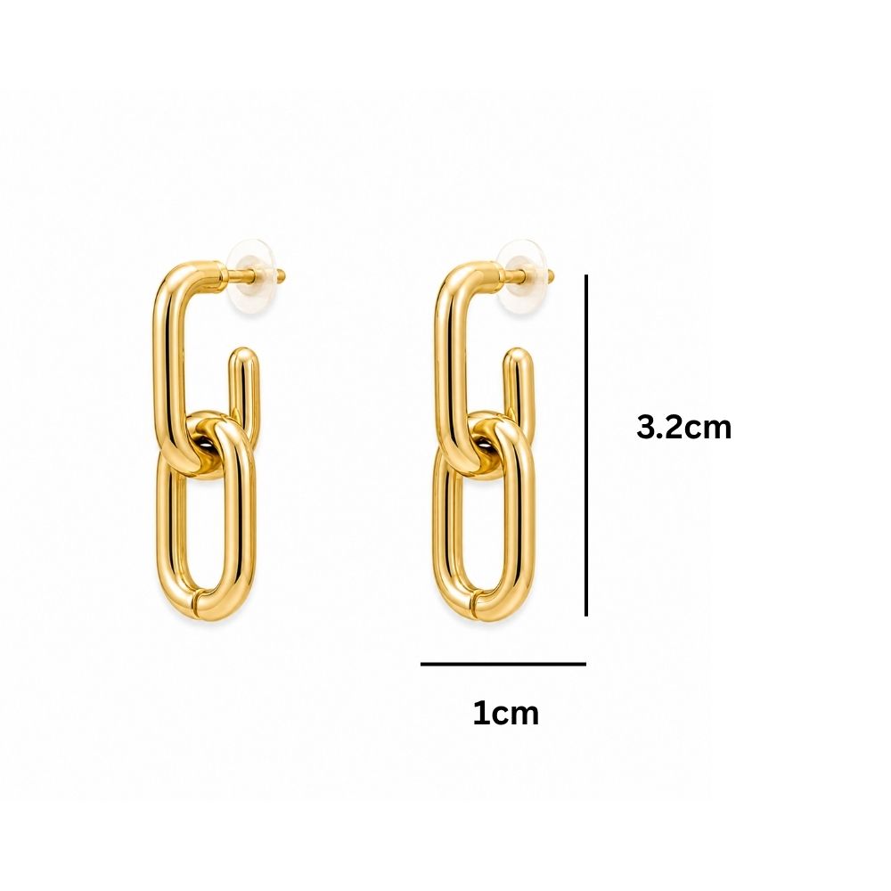Holly- Modern Link Chain Drop Earrings