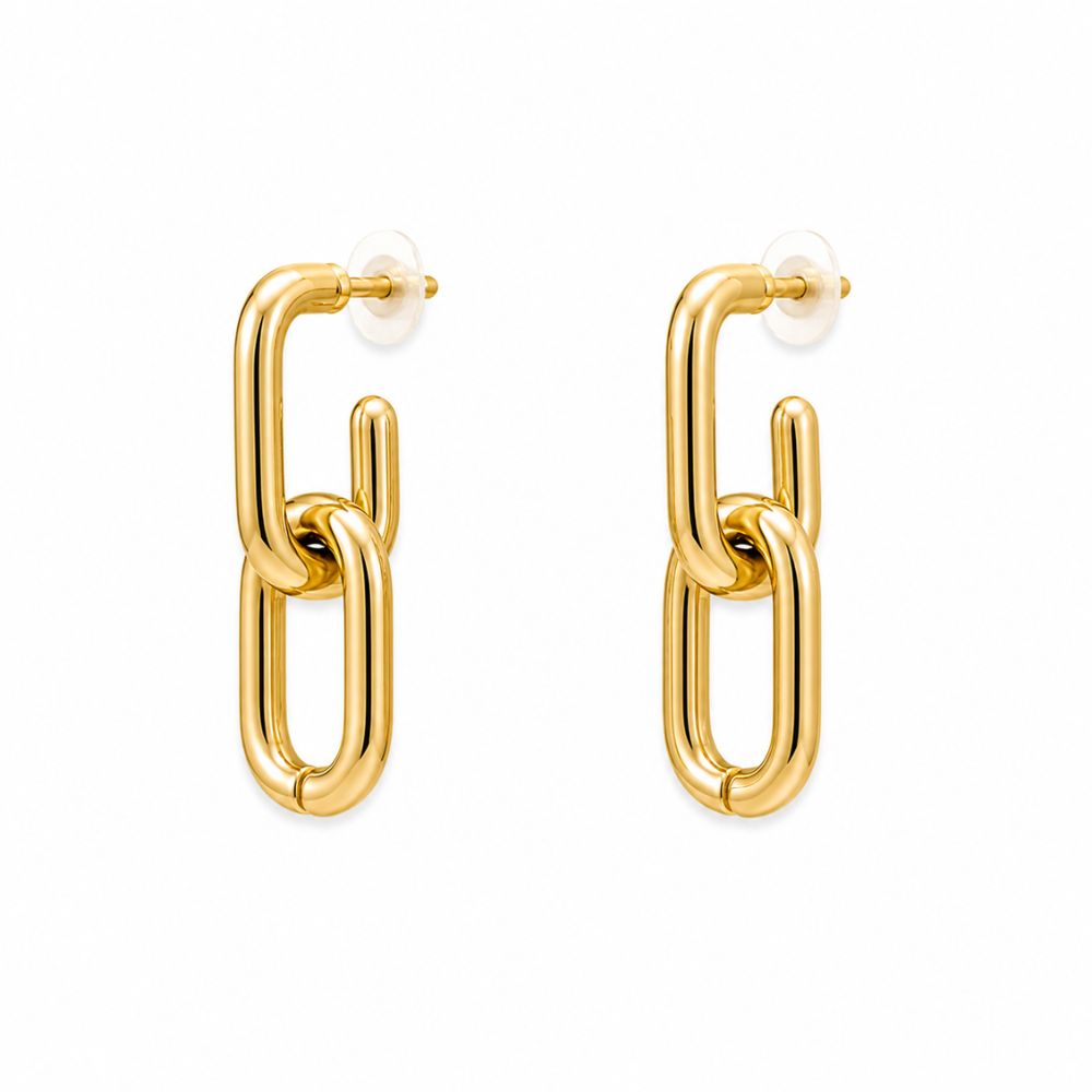 Holly- Modern Link Chain Drop Earrings