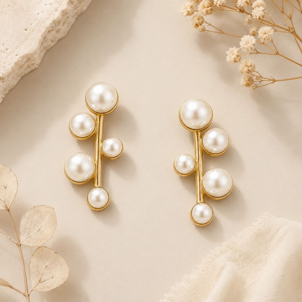 Jessica- Celestial Pearl Cluster Stud Earrings