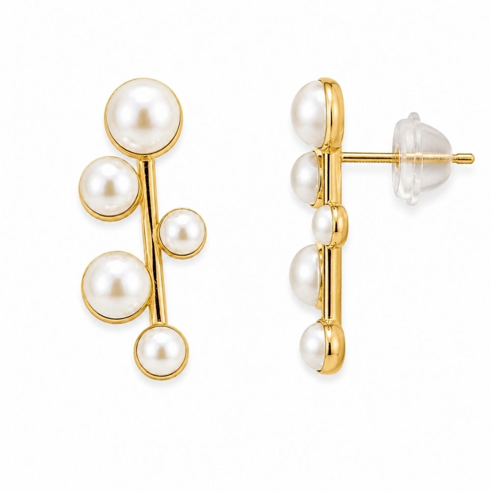 Jessica- Celestial Pearl Cluster Stud Earrings