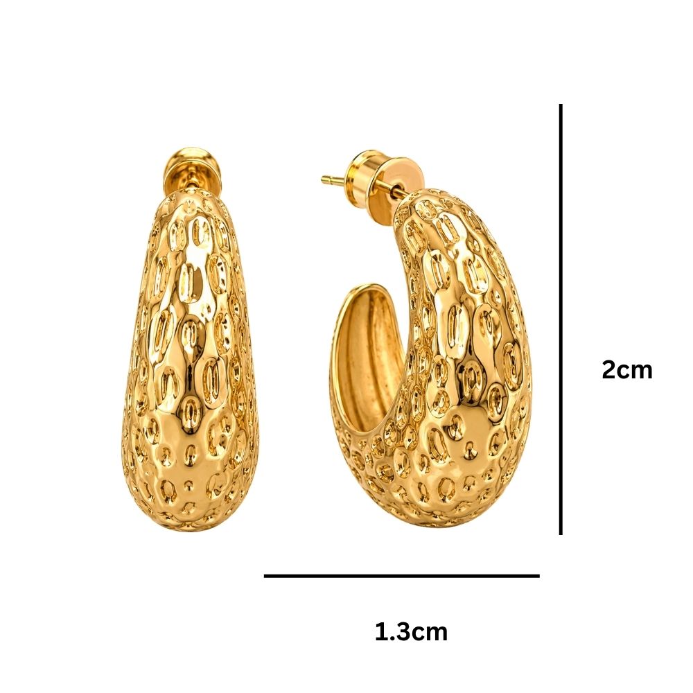 Ava- Textured Hoop Earrings