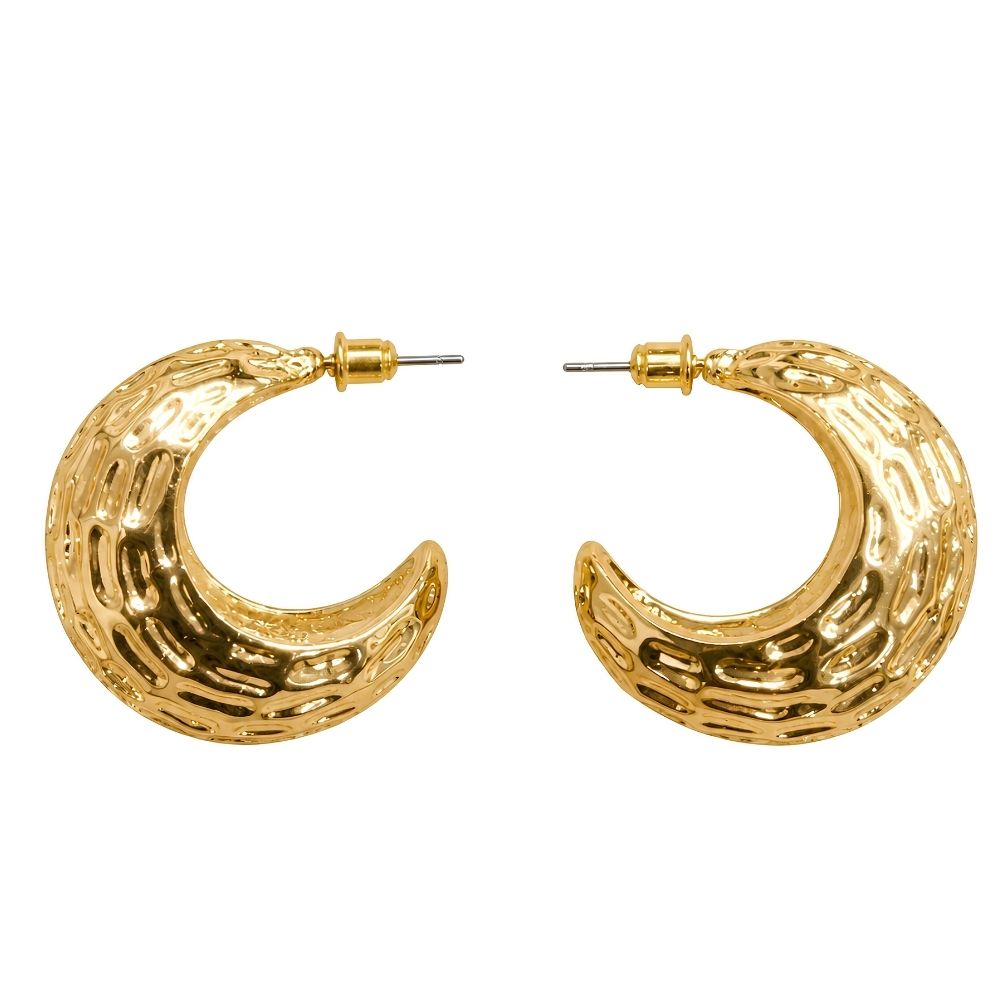 Ava- Textured Hoop Earrings